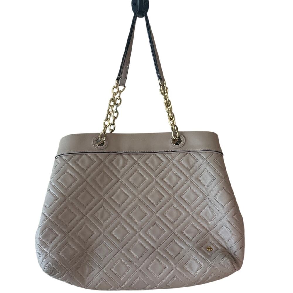Tory Burch Fleming Quilted Soft Tote Blush Pink Nude‎ Chain Bag